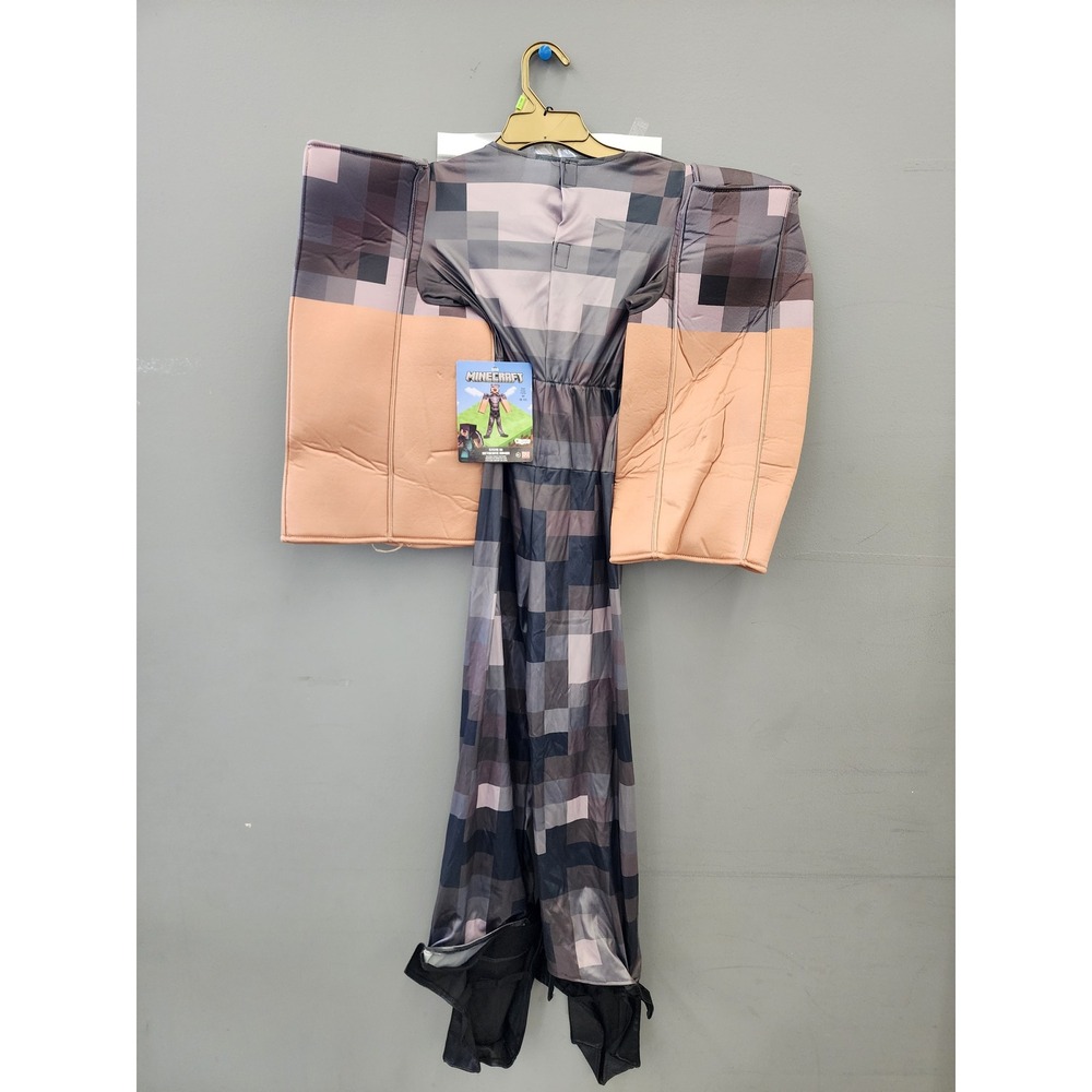 Minecraft Boys Steve Netherite Armor Costume Gray Polyester Size Medium